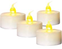 4 Pack White Battery Operated Tea Light Candle 