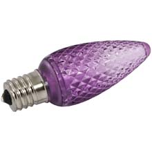 Purple Faceted LED C9 Linear Light Strand Bulbs