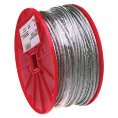 Uncoated Galvanized Steel Cable - 500' Long - 1/16" Dia.