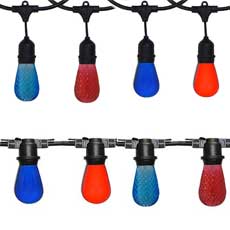 Wrigleyville Red & Blue Commercial String Light Kits