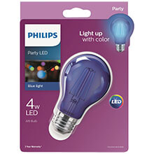 Philips Blue A19 LED Party Light Bulb - Medium Base