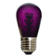 Purple LED S14 Medium Base Light Bulb - Glass Cover
