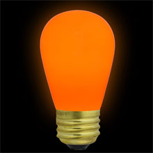 Orange Ceramic Light Bulbs 11 Watt S14 Medium Base - 25 Pack