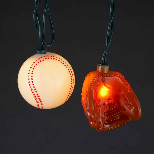 baseballs and gloves party string lights christmas light outdoor extension cords