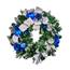 Pre-Decorated Wreath, Blue and Silver w/ LED Minis - 30