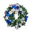 Pre-Decorated Wreath, Blue and Silver w/ LED Minis - 36