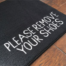 Please Remove Your Shoes Message Doormat