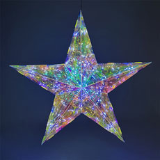 Electric Lighted Hanging Holographic Star with Remote Control GC2738410