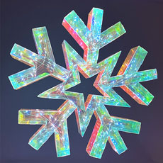 USB Electric Lighted Holographic Snowflake with Remote Control - 18.3" GC2738460