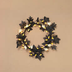 Lighted Halloween Wreath with Bats, Ghosts and Candy Corn - Battery Operated - 26" GC2731620