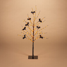 Black Glitter Bat Tree w/ 140 Dual Color Micro LED Lights - 3 ft. GC2740290