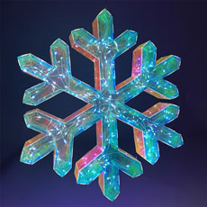 USB Electric Lighted Hanging Holographic Snowflake with Remote Control - 15.75" GC2738450