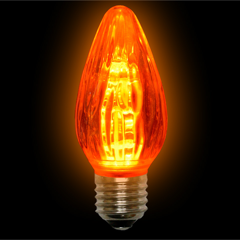 Amber LED F15 Light Bulbs - 15 Watts