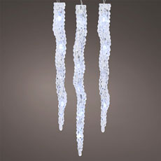 LED Icicle Lights - 60 Bulbs - Transparent - Cool White KM783993