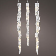 LED Icicle Lights - 60 Bulbs - Transparent - Warm White KM783994