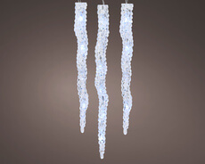 LED Icicle Lights - 60 Bulbs - Transparent - Cool White KM783993