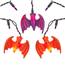 Halloween Purple & Orange Dangling Bats Icicle Lights - 25 Lights HW1880