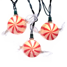 Holiday Peppermint Candy Light - 10 Lights UL0632