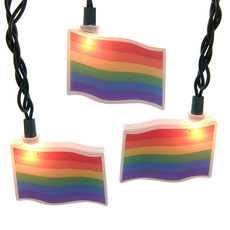 Holiday Gay Pride Flag Lights - 10 Lights UL4363