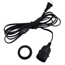 Lantern Power Cord & Light Socket Set - Black Cord