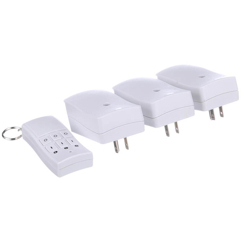 Indoor Wireless Remote Control with 3 Outlets, 3-Pack, White, 13569