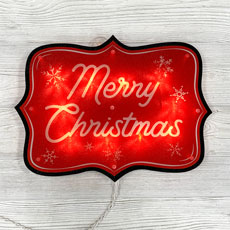 Red Merry Christmas Shimmer Wall Art  PD-193565