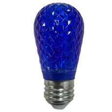 LED S14 Light Bulb - Medium Base - Faceted Bulb - Blue