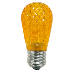 Yellow LED S14 Crystal Cut Faceted Light Bulb