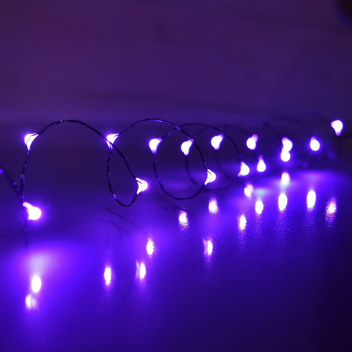 Meter Persoonlijk compressie 10 ft. Purple LED Multi-Function Micro String Lights - Battery Operated