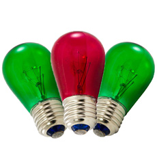 Red and Green Transparent Light Bulb Kit - Medium Base - 25 Pack B11S14-RG-KIT