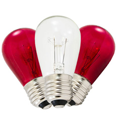 Red and White Transparent Light Bulb Kit - Medium Base - 25 Pack  B11S14-RW-KIT-COPY