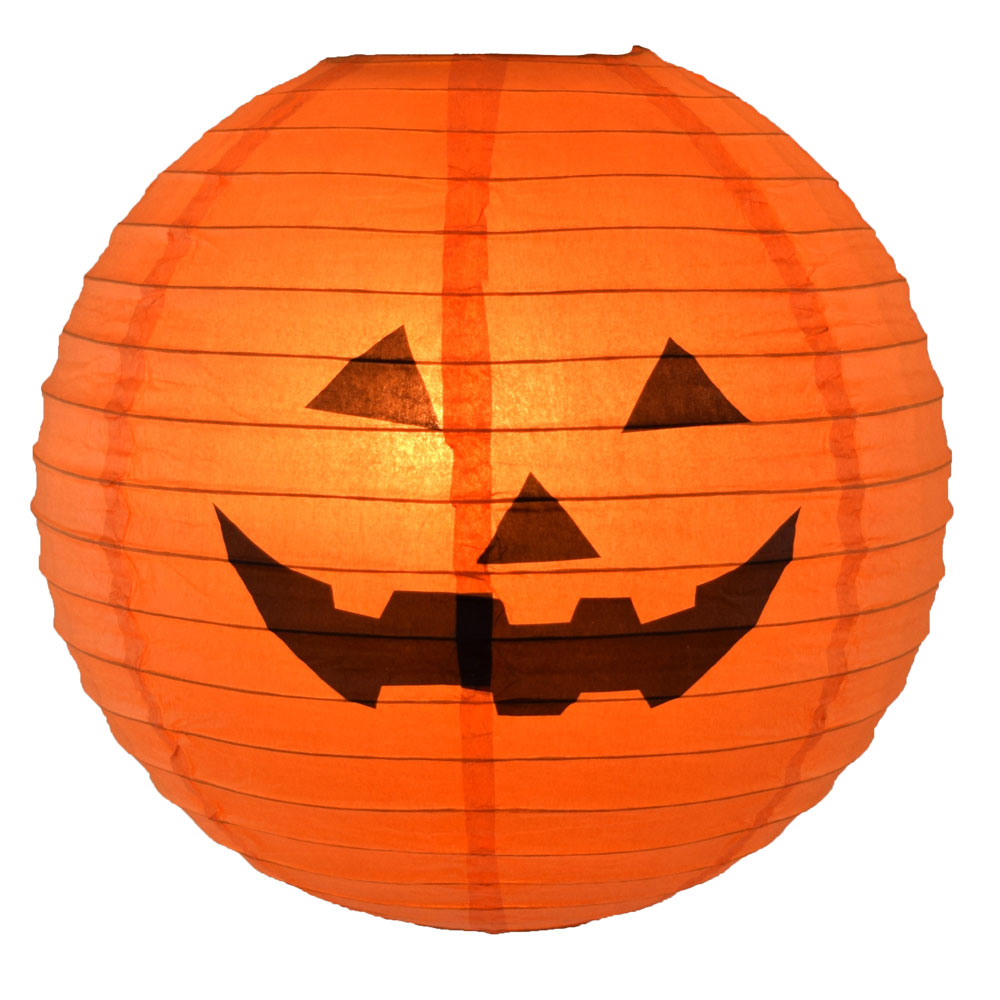 Happy Jack O' Lantern Pumpkin Paper Shade Lantern - 16