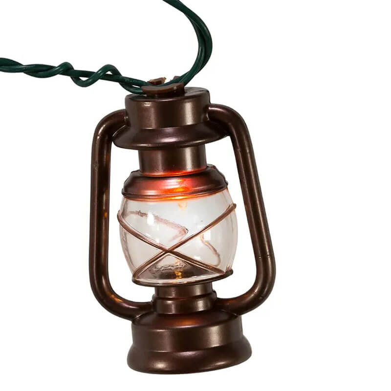 Kurt Adler UL 10-Light Brass Lantern Light Set